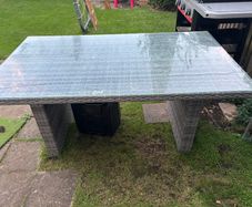 Outdoor rattan table