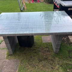 Outdoor rattan table