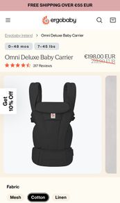 Ergobaby Omni Deluxe Black Cotton