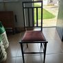 Pair of black wooden Edwardian casual chairs with velvet seats Image 3
