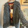 Zara faux sherling grey open coat with chain closure Image 5