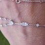 Vintage Sterling Silver 925 Multiple Cubic Zirconia Gems Necklace 5,6g length -18" Image 10