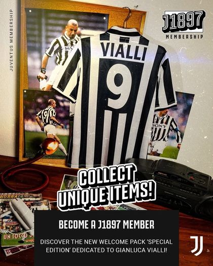 Gianluca Vialli Juventus tribute football jersey shirt 1995 1996 official retro