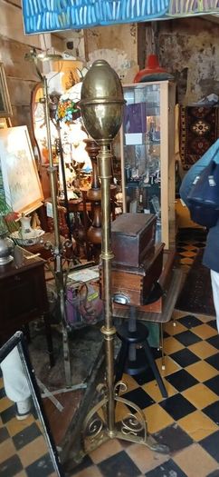 antique brass oil lamp stand