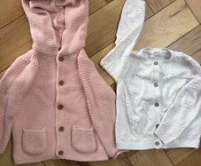 Barely worn toddler girls next cardigans pink and white 12-18