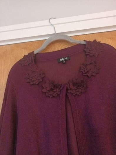 Per Una  Special Plum Hip Length Cardigan.  S.20.