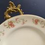 Lovely Set of Five Matching Vintage Floral Tea Plates by Tuscan China in a Lovely Pattern Featuring Subtle Pink Rose Posies with Swags Image 3