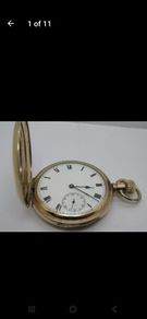 Waltham gold full hunter pocket watch
