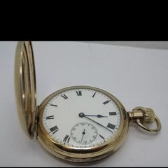 Waltham gold full hunter pocket watch