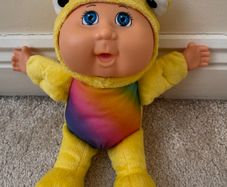 Cabbage Patch Kids CPK Rainbow Garden Crew Frog 10" Plush Doll NO Yellow Nose Ditry Used Please see photos