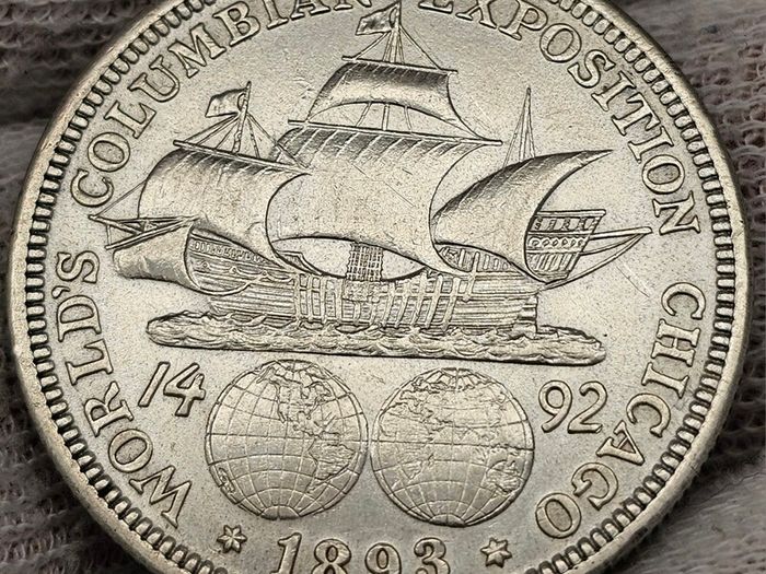 USA United States Silver 1893 Half Dollar Columbian Expo AU+++
