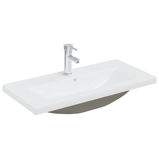 Sink Cabinet with Built-in Basin Black Chipboard