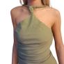 ZARA twist halterneck linen maxi dress Image 2