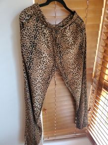 Leopard Print Harem Trousers Joggers  Elasticated Waist