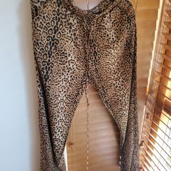 Leopard Print Harem Trousers Joggers  Elasticated Waist