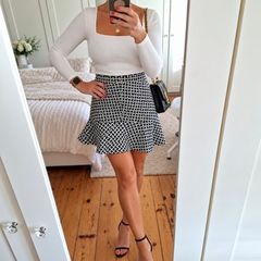 Diane von Furstenberg weave print mini skirt US6