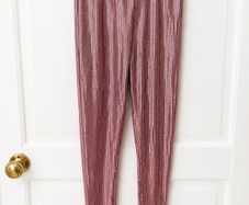 Girls rose gold sequin leggings age 11