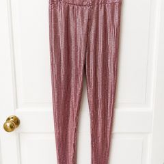 Girls rose gold sequin leggings age 11