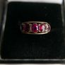 Vintage 9Ct Gold 375 Five Stone Garnet Solid Gold Ring 1,49g size S Image 3
