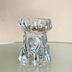 Vintage German Glashutte Bark Vase, Ravenhead Style