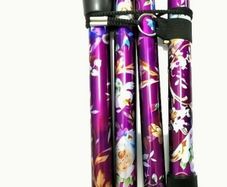 Folding Walking Stick, Purple Floral