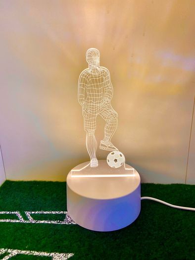 3D Footballer LED Illusion Lamp - Plug In Power
