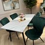 marble look dining table with chairs on special offer Image 2