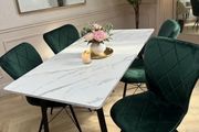 Marble look dining table with chairs on sale