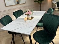 main image for ad Marble look dining table with chairs on sale