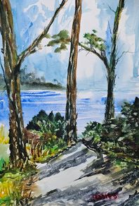 glendalough forest view watercolour