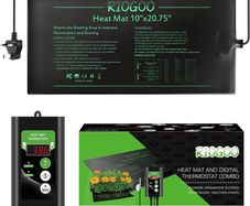 Seedling Heat Mat and Thermostat Set, Waterproof Greenhouse Heating Pad 10" x 20.75" Germination Warming Mat for Terrarium Reptile Amphibian (FREE POSTAGE)