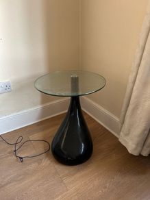 Glass side table