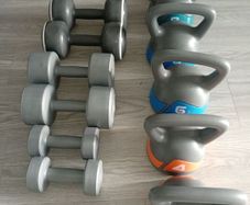 weights and dumbbells