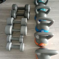 weights and dumbbells