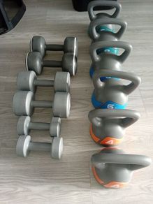 weights and dumbbells