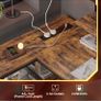 106.5CM L-Shaped Desk with 3 Power Outlets, 2 USB Ports & LED Strip Lights, Reversible Corner Workstation with Shelves & Hooks for Office & Gaming Image 4