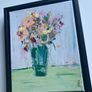 Framed Original Floral Painting Flower Art Framed  Contemporary Art Painting  Original Gift Image 4