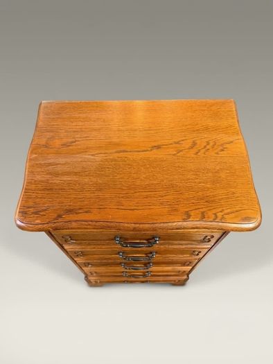 Vintage French Country Carved Oak Tallboy