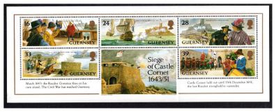 1993 Guernsey 350th Anniversary of Siege of Castle Cornet Miniature Sheet Mint Never Hinged (MNH)