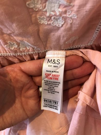 M&S peach dress 18-24m