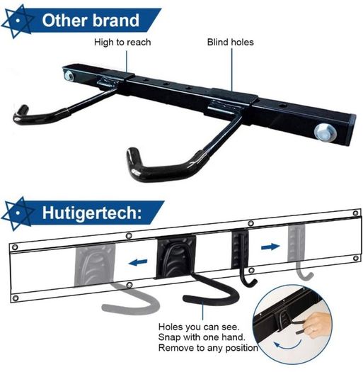 Bike Storage Rack Garage Wall Mount Hanger for Bicycles and Helmets, Heavy Duty Tools Storage Hooks Adjustable Home Space Saving (FREE POSTAGE)