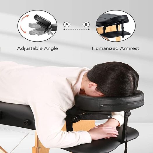 Massage Table Massage Bed Lash Bed Facial SPA Bed Tattoo Table Height Adjustment with Accessories with Carrying Bag 2 Section Wooden (FREE SHIPPING)
