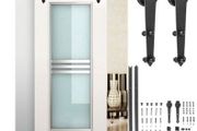 7.2FT Steel Black Sliding Door Hardware Kit Set