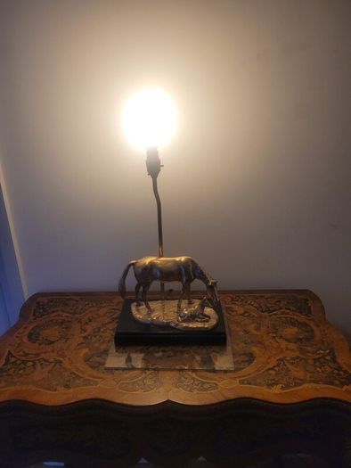 brass horse lamp