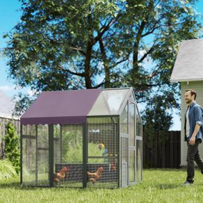 Chicken Coop House Run 6-8 Chickens 2 Nest Boxes