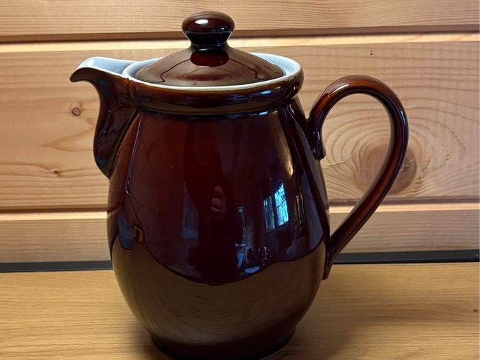 Vintage Denby Homestead Brown Coffee Pot Lidded Jug 2.5 Pint