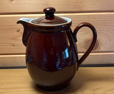 Vintage Denby Homestead Brown Coffee Pot Lidded Jug 2.5 Pint