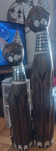 Antique wooden cats