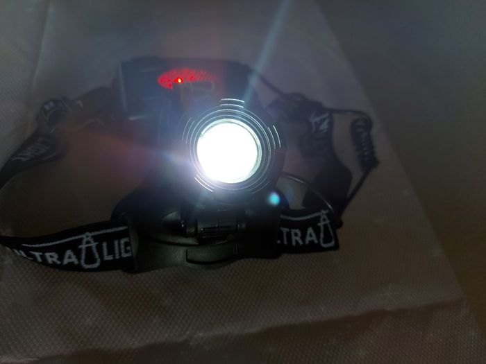 UltraLight Head Cap with 3 modes light front, Bright, Ultra Bright, Rapid Flash, and rear reflector, Ideal for walkers at night time