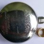 Vintage Jameson  Whiskey Hip Flask Round Flask, Pewter, brass- Screw Top Image 5